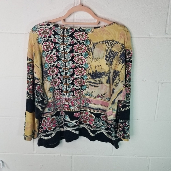 Vtg 90s y2k floral mixed print embellished shirt - Picture 3 of 9